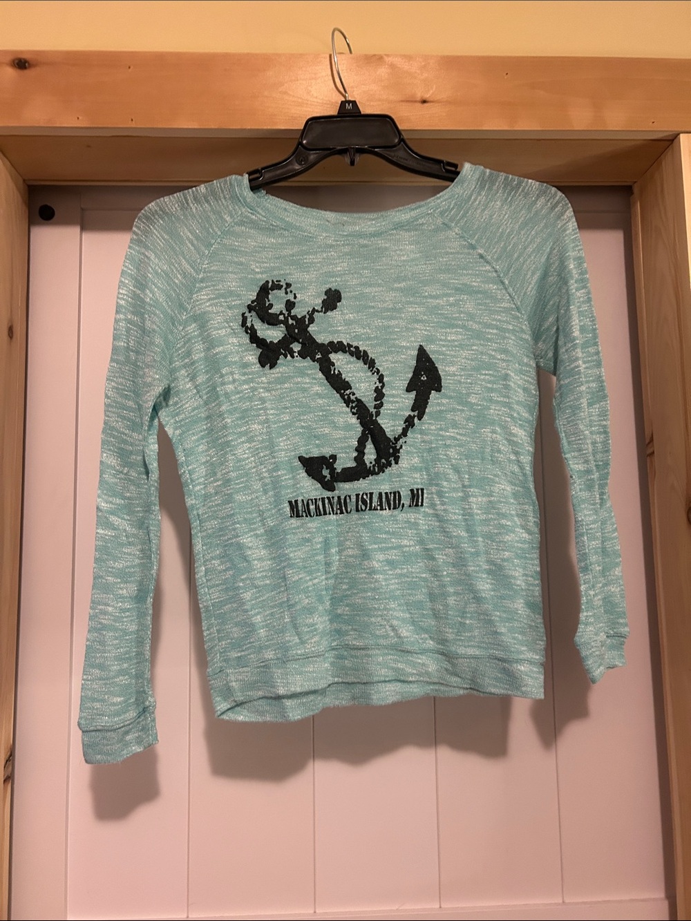 Mint Teal Anchor Graphic Pullover - Mackinac Island